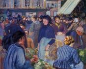 卡米耶 毕沙罗 : The Market at Gisors